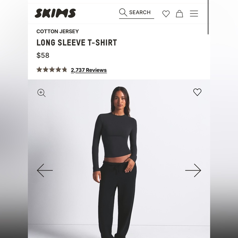 Skims LONG SLEEVE T-SHIRT L used
